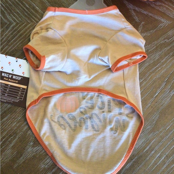 Cute Fall Autumn Pumpkin Dog Pet Tee Shirt Clothing Size Medium - Picture 3 of 5